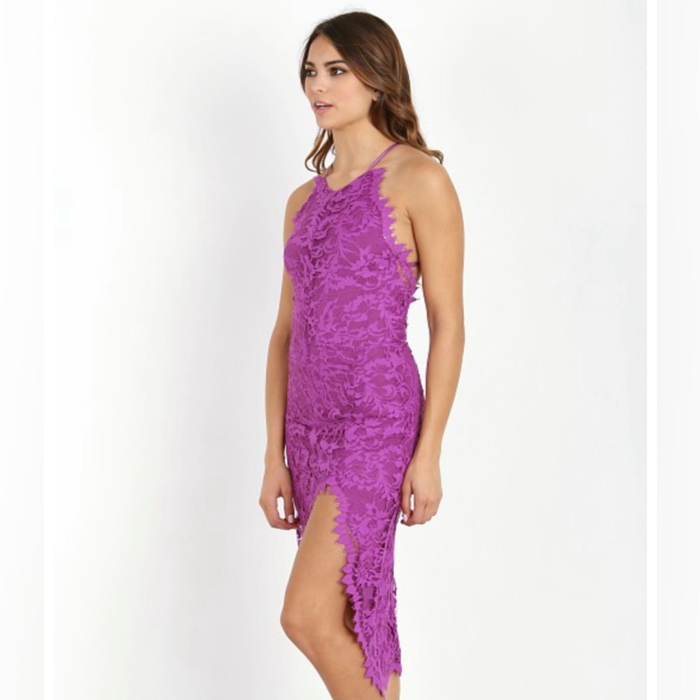 For Love And Lemons Maui Waui Slit Dress Purple Orchid Small